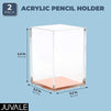 Clear Acrylic Pencil Holder for Desk and Office Organization (Rose Gold, 2-Pack)