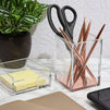 Clear Acrylic Pencil Holder for Desk and Office Organization (Rose Gold, 2-Pack)