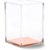 Clear Acrylic Pencil Holder for Desk and Office Organization (Rose Gold, 2-Pack)