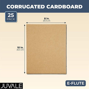 2mm Strong Corrugated E-Flute Boards (8 x 10 in, 25 Pack)