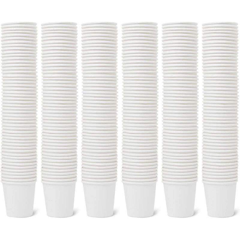 Hot and Cold Insulated Paper Cups (4 oz, White, 300 Pack)