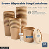 16 oz To Go Soup Containers with Lids, Disposable Paper Bowls (36 Pack)