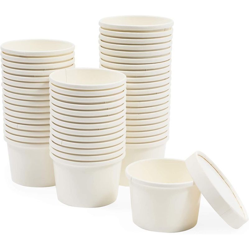 Juvale 8 oz to Go Soup Containers with Lids, Disposable Paper Bowls (50 Pack)