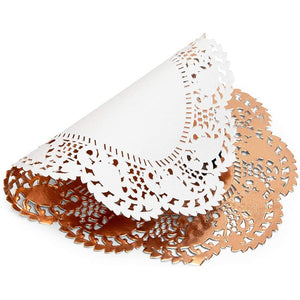 Lace Paper Doilies, Rose Gold Placemats (12 Inches, 100 Pack)