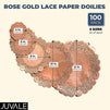 Lace Paper Doilies, Rose Gold Placemats, Decor (5 Sizes, 100 Pack)