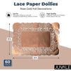 Lace Paper Doilies, Rose Gold Foil Placemats (14 x 10 In, 60 Pack)