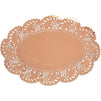 Oval Lace Paper Doilies, Rose Gold Foil Decorations (10.5 x 7.5 In, 100 Pack)