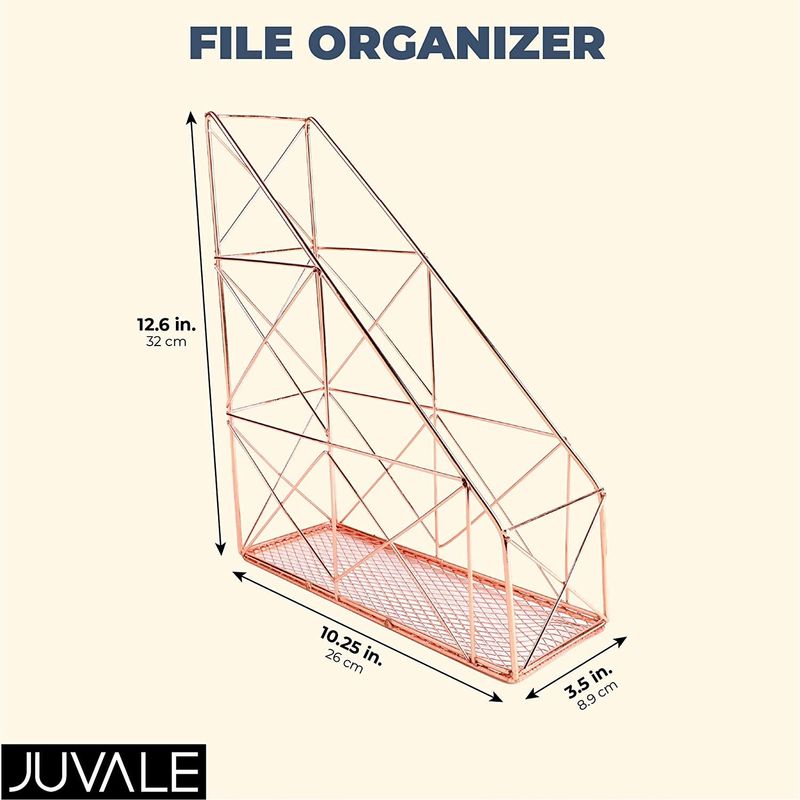 Juvale Rose Gold File Organizer, Mail Sorter (3.5 x 10.25 x 12.5 in)