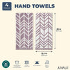 Chevron Pattern Hand Towels, Bath Towel Set (13.3 x 29 in, 4 Pack)