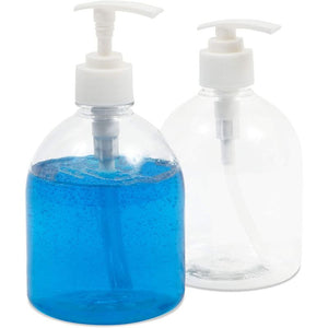 Clear Plastic Pump Bottle Dispensers (17 oz, 4 Pack)