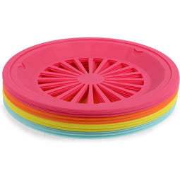 Plastic Paper Plate Holders, Picnic Supplies, 4 Colors (10 In, 20 Pack)