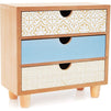 Wooden Jewelry Box, 3 Drawer Organizer (9 x 4 x 8 In)