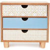 Wooden Jewelry Box, 3 Drawer Organizer (9 x 4 x 8 In)