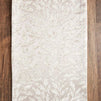 Table Runner with Tassels, Beige Leaf Jacquard Weave (12 x 78 in)