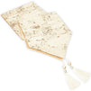 Juvale Dining Table Runner with Tassels, Beige Metallic Weave (12 x 78 Inches)