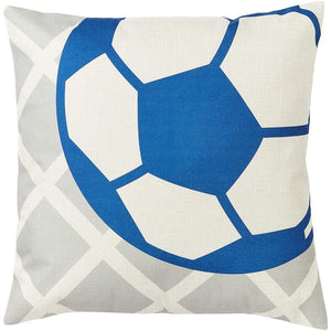 Juvale Decorative Throw Pillow Covers, Sports (White, Blue, 18 x 18 in, 4 Pack)