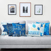 Juvale Hanukkah Throw Pillow Covers, Blue Cushion Cover Set (18 x 18 Inches, 6 Pack)