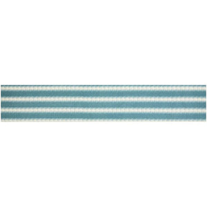 Striped Dining Table Runner and Placemats, Set of 6 (Dark Turquoise, 7 Pieces)