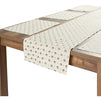 Ivory Dining Table Runner and Placemats, Set of 6, Green Foil (7 Pieces)