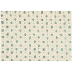 Ivory Dining Table Runner and Placemats, Set of 6, Green Foil (7 Pieces)