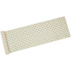 Ivory Dining Table Runner and Placemats, Set of 6, Green Foil (7 Pieces)