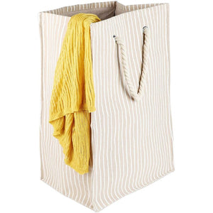 Juvale Foldable Laundry Basket with Rope Handles, Stripes (15 x 24 x 11 Inches)