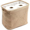 Jute Fabric Storage Bin with Handles, Bathroom Organization (10.75 x 6.5 x 9 In)