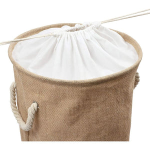 Collapsible Laundry Basket Large with Drawstring Top Closure (13.4 x 22 in)