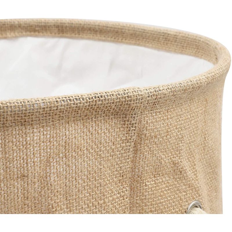 Yinmgmhj Cotton/linen Canvas Foldable Opening Medium Fabric Laundry Basket  Holding And Arranging Laundry Bucket 35*45CM + F 