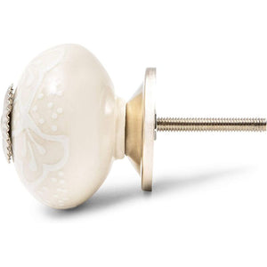 Ivory Knobs for Dresser Drawers, Round Cabinet Pulls (1.6 in, 10 Pack)