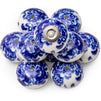 Knobs for Dresser Drawers, Round Cabinet Pulls (Blue, White, 1.6 in, 10 Pack)