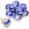 Knobs for Dresser Drawers, Round Cabinet Pulls (Blue, White, 1.6 in, 10 Pack)