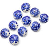 Knobs for Dresser Drawers, Round Cabinet Pulls (Blue, White, 1.6 in, 10 Pack)