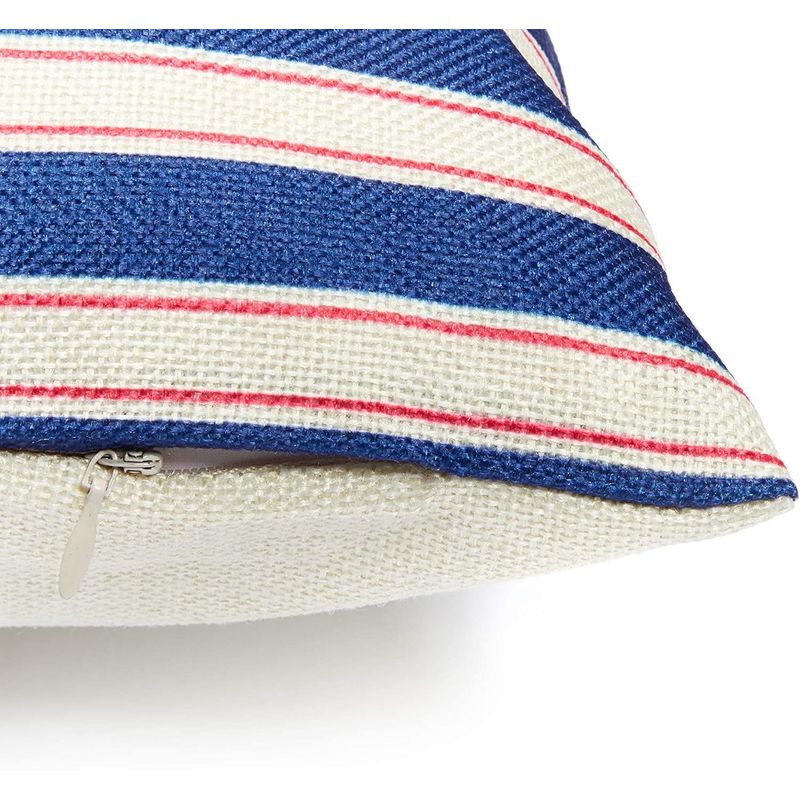 Nautical Throw Pillow Cover, Boat Theme Decor (18 x 18 Inches, 4 Pack)