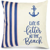 Nautical Throw Pillow Cover, Boat Theme Decor (18 x 18 Inches, 4 Pack)