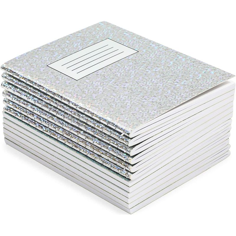 12 Pack Holographic Mini Composition Notebooks, Pocket Travel Journal (3.25x4.5, 30 Sheets)