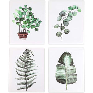 Botanical Canvas Prints, Home Wall Decor (8 x 10 In, 4 Pack)