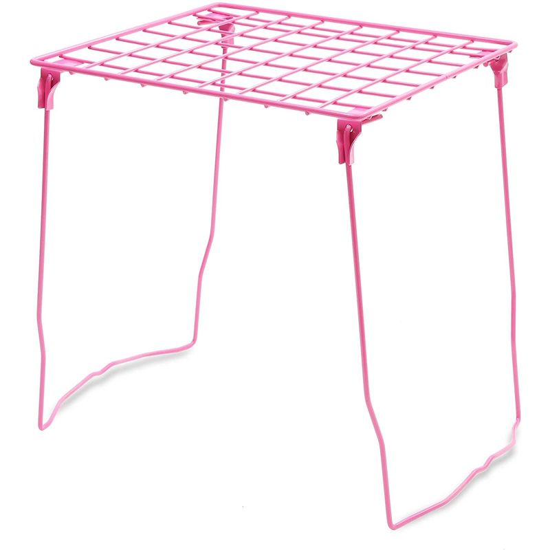 Locker Shelf Organizer for Office and Desk, Pink, Metal (11.2 x 10 x 12.4 Inches)