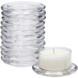 Small Glass Candle Holder for 2-Inch Pillar Candles (12 Pack)