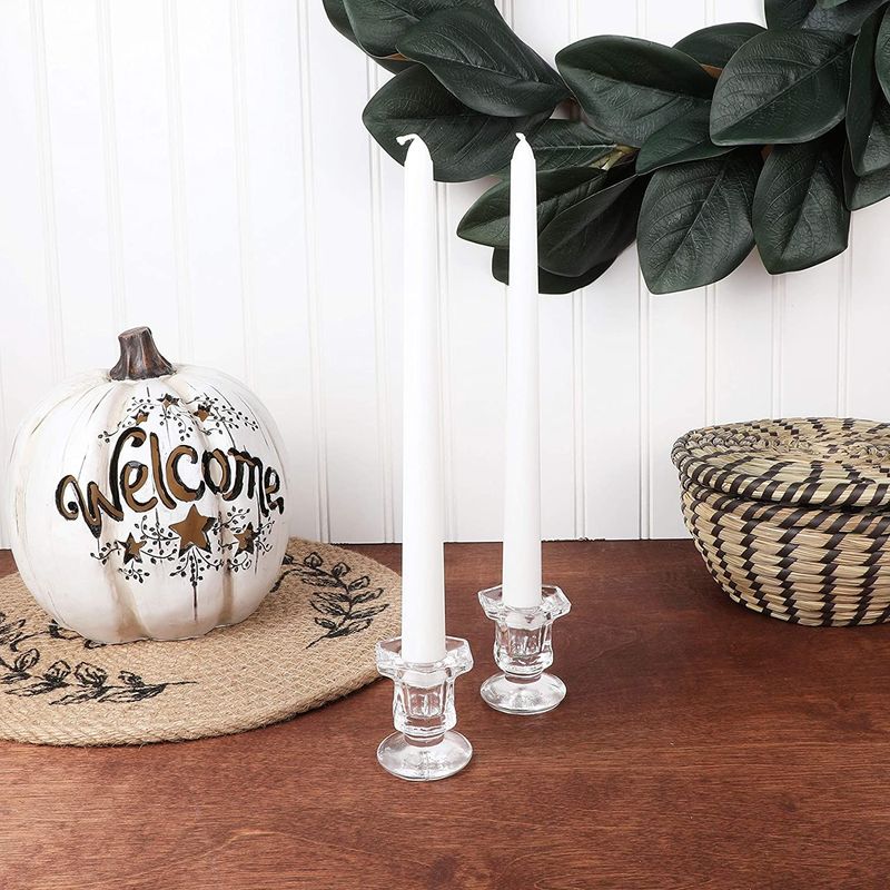 Glass Candle Holder Decor For Home Decoration Pillar Candle Holder Candle  Sticks Holder Decor Tapered Candle Holder Black White