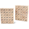 Wood Rubber Stamps for Crafting, Calligraphy Alphabet Stamp Set (60 Pieces)