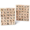 Wood Rubber Stamps, Alphabet Stamp Set (0.6 x 0.6 x 0.9 Inches, 60 Pieces)