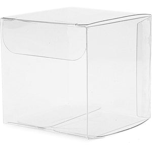 VGOODALL Clear Favor Boxes,100pcs Plastic Gift Boxes Transparent Cube Boxes Pet Boxes for Wedding,Party,Baby Shower,Bridal Shower