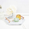 Juvale Hexagon Marble Tray with Handles (11.8 x 10 x 0.4 in)