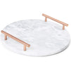 Juvale Round Marble Tray with Handles (11.8 x 10 x 0.4 in)