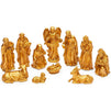 Miniature Nativity Scene Figurines, Religious Christmas Decor (Gold, 11 Pieces)