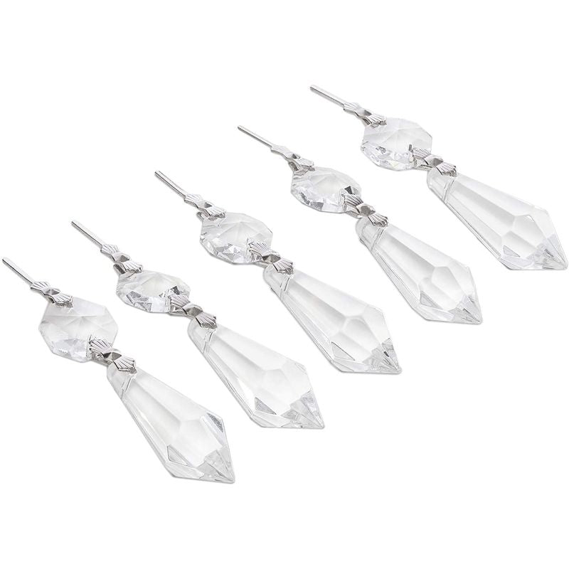 Replacement Clear Chandelier Icicle Crystal Prisms (63mm, 20 Pack)