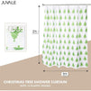 Christmas Tree Shower Curtain Set with 12 Hooks (70 x 71 Inches)