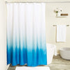 Juvale Blue Ombre Shower Curtain Set with 12 Hooks for Bathroom Decor (70 x 71 Inches)