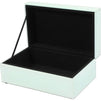 Decorative Glass Box with Amethyst Stone Lid (3 x 7 x 4.5 In, Mint Green)